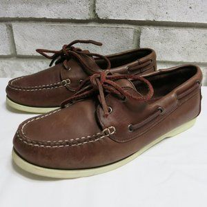 Lands' End Oil Tanned Leather Deck Boat Shoes Women's Comfort Footwear Sz 10